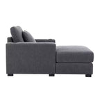 Chaise longue extragrande de 55/43.5/39.7W, sofá cama con almohadas, estación de carga y portavasos