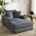 Chaise longue extragrande de 55/43.5/39.7W, sofá cama con almohadas, estación de carga y portavasos