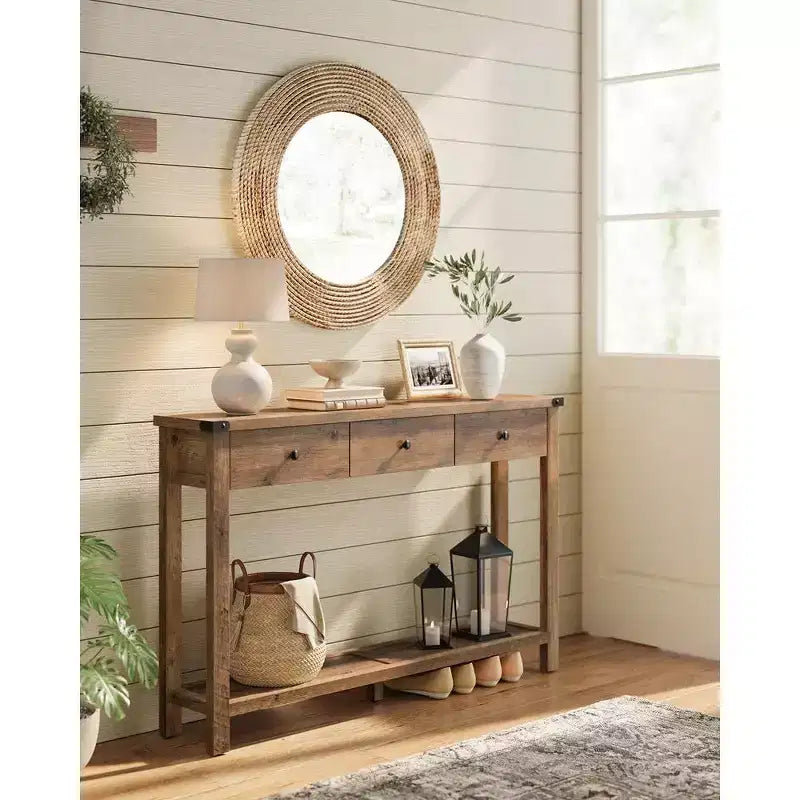 VASAGLE 47.2 Console Table With 3 Drawers Console Table Sofa Tables For Living Room Clearance Consolas Entryway Table