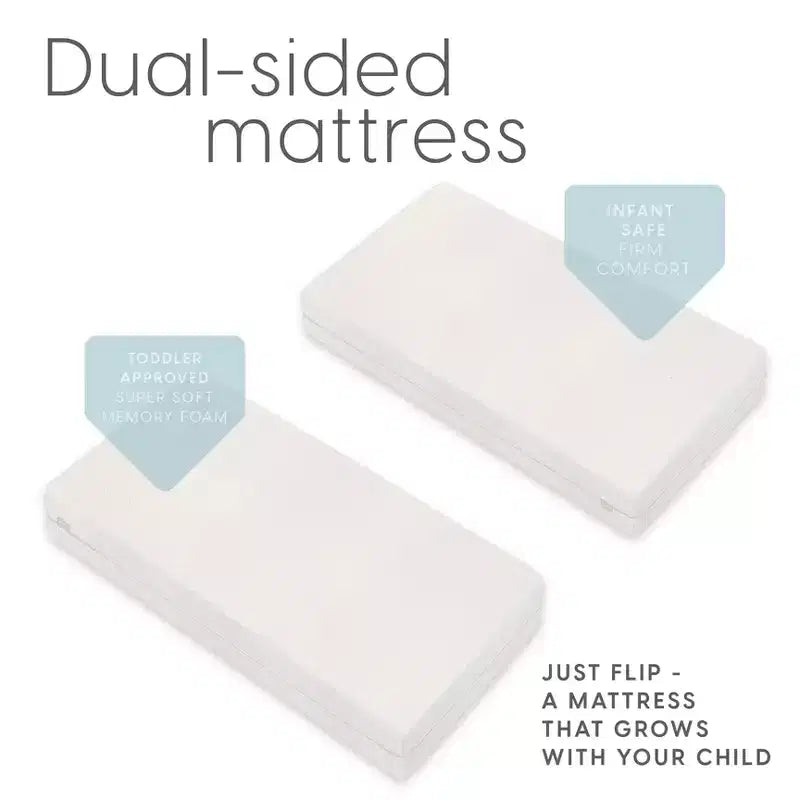 Colchón de cuna y cama infantil de espuma viscoelástica de doble cara con funda de poliéster