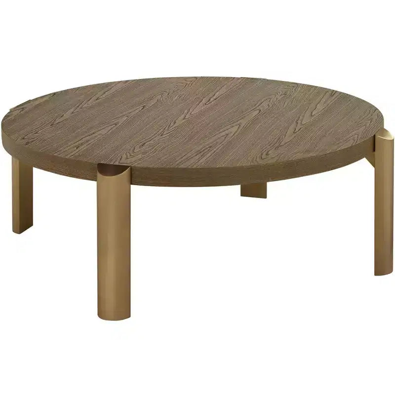 55 Downing Street Simmons 40 1/4 Wide Brown Wood Round Coffee Table