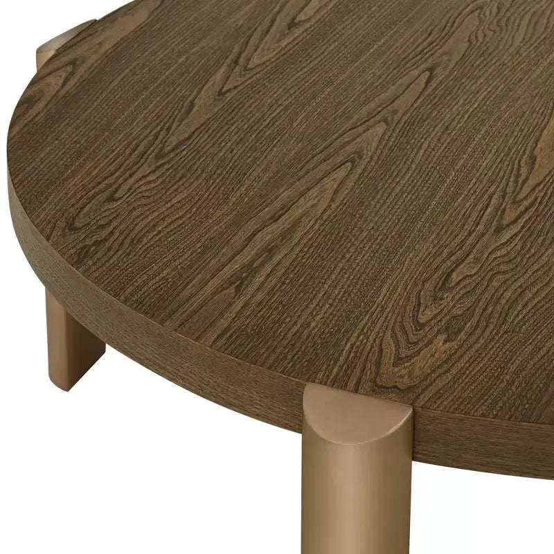 Mesa de centro redonda Simmons de madera marrón de 40 1/4 de ancho