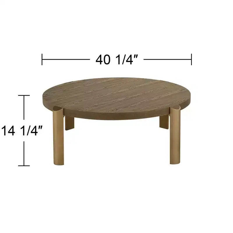 Mesa de centro redonda Simmons de madera marrón de 40 1/4 de ancho
