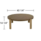Mesa de centro redonda Simmons de madera marrón de 40 1/4 de ancho