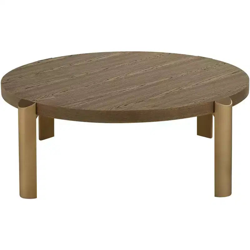 Mesa de centro redonda Simmons de madera marrón de 40 1/4 de ancho