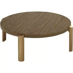 Mesa de centro redonda Simmons de madera marrón de 40 1/4 de ancho