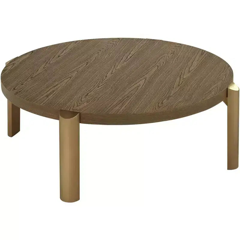 Mesa de centro redonda Simmons de madera marrón de 40 1/4 de ancho