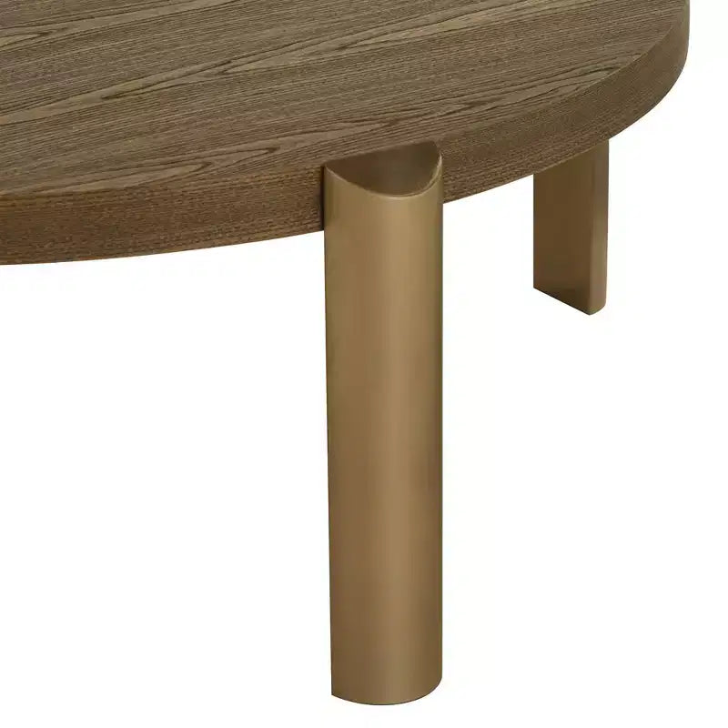 Mesa de centro redonda Simmons de madera marrón de 40 1/4 de ancho