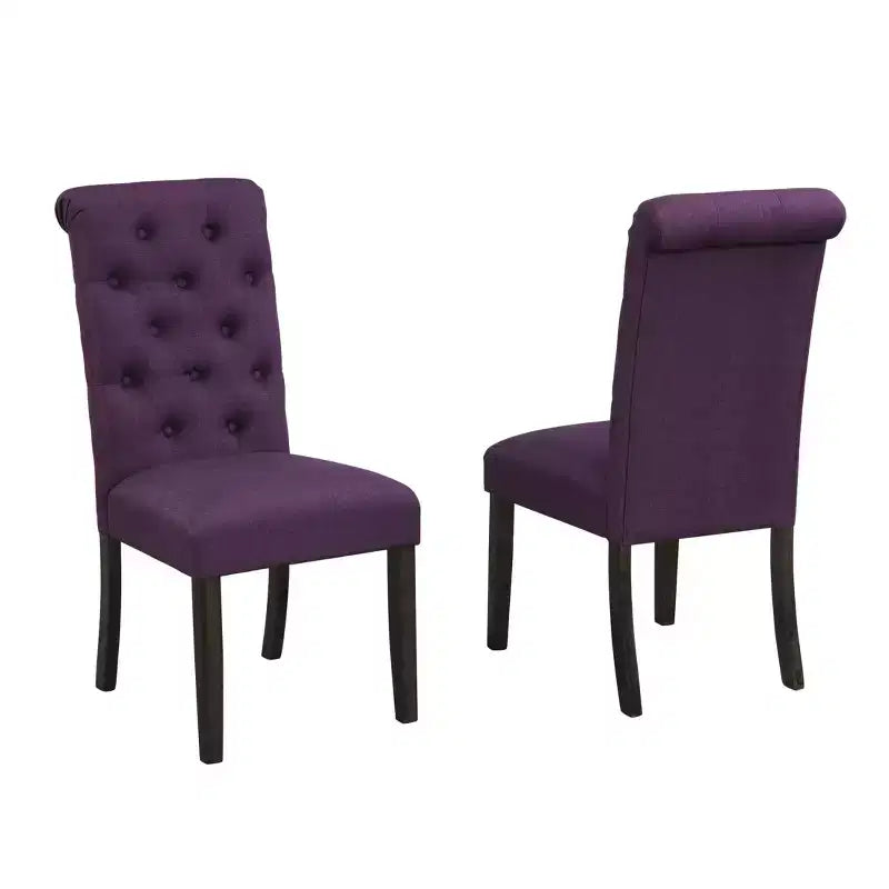 Silla de Comedor Asons Tapizada de Madera Maciza, Morada